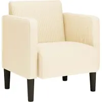 vidaXL Fauteuil met armleuningen 54 cm corduroy stof crèmekleurig