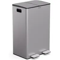 Klarstein moderne keukenafvalbak 60 L (2x30 L), afvalscheiding, met praktische uitneembare compostbak van 3 L, soft-close technologie - stijlvolle luieremmer en keukenafvalbak in één