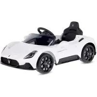 Sun baby Elektrische kinderauto Maserati GT Cabrio vanaf 3 jaar, Loopauto met lichtfuncties, afstandsbediening, MP3-speler, USB, Bluetooth (Wit)