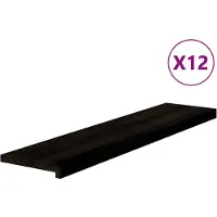 vidaXL Traptreden 12 st 110x25x2 cm massief eikenhout bruin-zwart