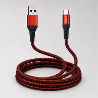 Grixx laadkabel USB-A naar USB-C 3 m USB 2.0 laden en data rood-zwart