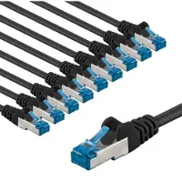 Wentronic CAT 6A Netwerkkabel 10x1m S/FTP LSZH 10 Gbit/s Zwart