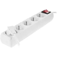 AWTOOLS - Binnenhuis Verlengkabel - 5 Stopcontacten - 3m - Geaard - Schakelaar