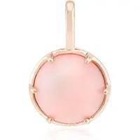 Cavill - Zilveren Hanger met 2,77 ct Roze Opaal Rond Cabochon - 925 Sterling Zilver Roségoudverguld - Elegante Dames Sieraad uit Peru
