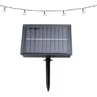Grundig Solar Power Light String 9 M 50 Lichtjes Kerstverlichting Met Zonnepaneel Warm Wit Licht 8 Standen Zwart