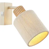 Brilliant wandlamp Arlo 1-lichts beige/hout - E27