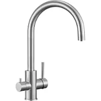 CECIPA MAX Drinkwaterfilter Keukenkraan - 3‑weg keukenkraan Zilver - 3‑in‑1 mengkraan 360° draaibaar - RVS keukenkraan inclusief flexibele slang