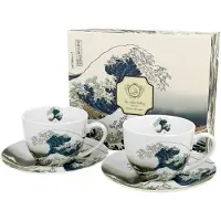 Duo The Great Wave Theepot Set - Hokusai Geïnspireerd Porselein