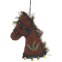 MEA Paard met hulst bruin, vilt 6,5x2,5x9,5cm