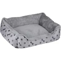 Pet Comfort Hondenmand - Hondenkussen - Kattenbed - Polyester - Grijs met Print