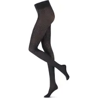 Oroblu Eco Fashion 40 Panty Black Geometric - Zwart - Maat S/M
