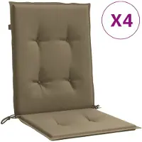 vidaXL Stoelkussens 4 st lage rug 100x50x4 cm stof gemêleerd taupe