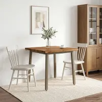 vidaXL Eettafel met levendige rand 60 x 55 x 75 cm Massief Acacia Hout