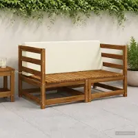 vidaXL Rugkussen SOEST 100% Polyester Crèmekleurig 120 x 20 x 40 cm