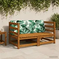 vidaXL Rugkussen SOEST 100% Polyester Bladpatroon 120 x 20 x 40 cm