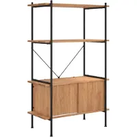 vidaXL Opbergrek 4-laags met kast 80x40x130 cm staal en bewerkt hout