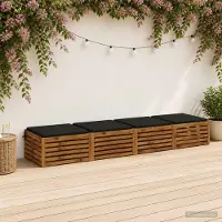 vidaXL Zitkussens SOEST 4 st 100% Polyester Zwart 80 x 80 x 3 cm