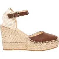 Alhamas Slingpumps 'Alpargata Cuña 10 cm' donkerbruin