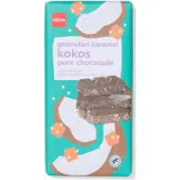 HEMA Chocoladereep puur gezouten karamel kokos 180g