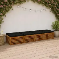 vidaXL Zitkussens SOEST 4 st 100% Polyester Zwart 70 x 70 x 7 cm
