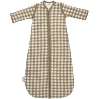 Meyco Slaapzak Gevoerd Afritsbare Mouw Vichy Square 70cm Dark Taupe