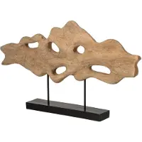 J-Line Abstracte decoratie op voet - mangohout - naturel/zwart