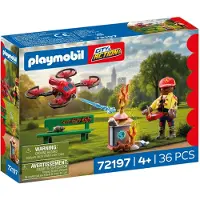 Playmobil City Action Brandweer Blusdrone speelgoed met waterkanon.
