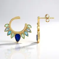 Cavill - Zilveren oorbellen 925 Sterling - Blauwe Topaas & Kwarts 2,5ct - Peervormige druppels - Elegant kleurrijk sieraad