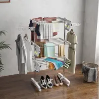 MODFU - Droogtoren - 3 Niveaus - Inklapbaar - Met Wielen - Staal - Wit