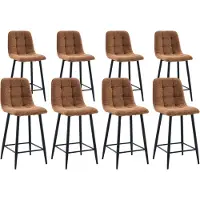 DS4U - Hugo barkruk 65 cm - Set van 8 - Roestbruin - Stof