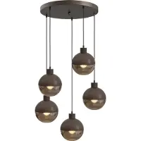Masterlight Design hanglamp Opera 5-lichts cacao Ø 50cm