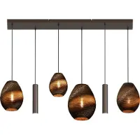 Masterlight 6-lichts hanglamp Carta Trendy Think-paper kap cacao