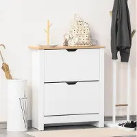 MODFU - Schoenenkast Met 2 Kleppen - Voor 12 Paar Schoenen - Wit