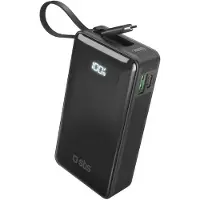SBS 10.000 mAh powerbank met geïntegreerde USB-C-kabel