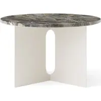 Audo Copenhagen Androgyne Bijzettafel Grey Galaxy marmer-ivory staal, Ø65 cm