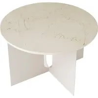 Audo Copenhagen Androgyne Bijzettafel Crystal Rose marmer-ivory staal, Ø65 cm