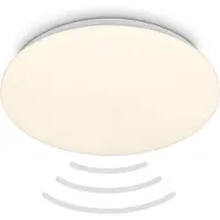 Briloner - LED Badkamerlamp - badkamerverlichting met bewegingsmelder - warm wit licht - Ø35 x 5.5 cm - wit