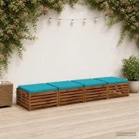 vidaXL Zitkussens SOEST 4 st 100% Polyester Turquoise 60 x 60 x 5 cm