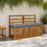 vidaXL Bankkussen SOEST 100% Polyester Blauw 120 x 40 x 5 cm
