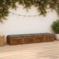 vidaXL Zitkussens SOEST 4 st 100% Polyester Grijs 80 x 80 x 5 cm