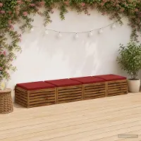 vidaXL Zitkussens SOEST 4 st 100% Polyester Wijnrood 70 x 70 x 5 cm