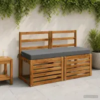 vidaXL Bankkussen SOEST 100% Polyester Grijs 100 x 40 x 8 cm