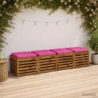 vidaXL Zitkussens SOEST 4 st 100% Polyester Roze 40 x 40 x 5 cm