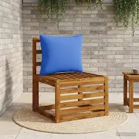 vidaXL Rugkussen PUTTEN 100% Polyester Koninklijk Blauw