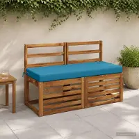 vidaXL Bankkussen SOEST 100% Polyester Lichtblauw 120 x 50 x 8 cm