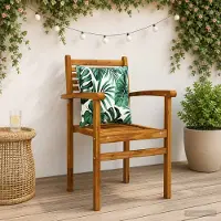 vidaXL Rugkussen PUTTEN 4 st 100% Polyester Bladpatroon