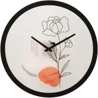 Mauro Ferretti wandklok in de vorm van een bloem, diameter 40x3,5 cm, meerkleurig, met een rozenmotief