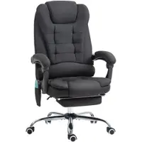 MODFU Bureaustoel - Massagefunctie En Warmtefunctie - Verstelbare Rugleuning Met Voetensteun - Stof - Zwart - 65 X 70 X 111-119 Cm