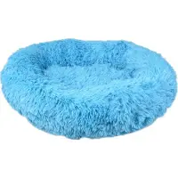 Flamingo Mand "Krems" – Rond – Blauw – 50 x 32 x 18 cm – Comfortabele Mand voor Katten en Kleine Honden zoals Chihuahua, Maltezer en Yorkshire Terrier