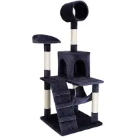 Lionto Kattenboom , stijlvol, 133 cm hoog, met pluisbekleding, stevige sisalstelen en diverse ligvlakken, donkergrijs